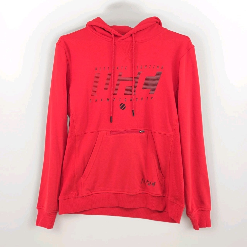 UFC Hoodie Large Red Ultimate Fight Championship Pullover Graphic Train Jacket